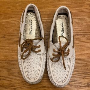 Sperry Topsider 6.5 white braided